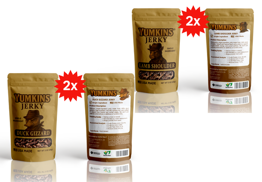 Yumkins Jerky packages on a white background